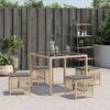 vidaXL Gartenhocker Kissen 4Stk. Beigemischung 41x41x36 cm Poly Rattan