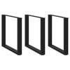 vidaXL Esstischbeine U-Form 3 Stk. Schwarz 80x(72-73) cm Stahl