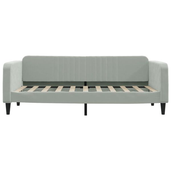 vidaXL Tagesbett mit Matratze Hellgrau 90x190 cm Samt