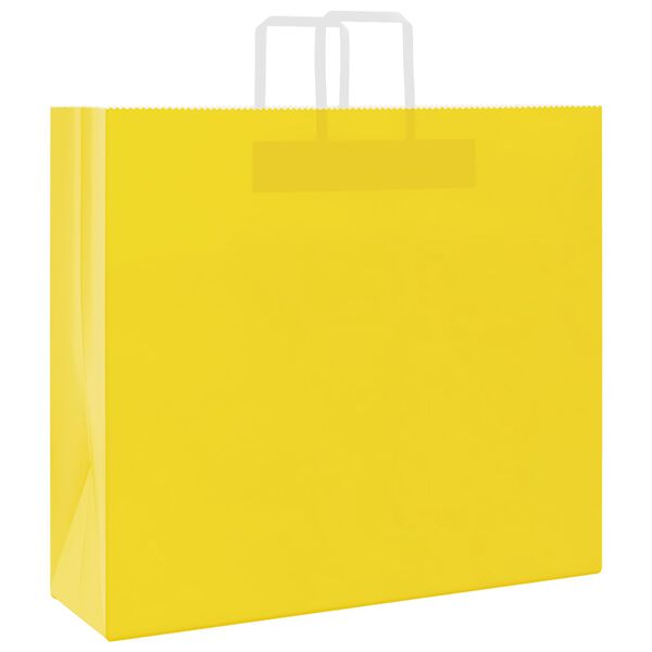 vidaXL Papiertragetaschen 50 Stk. mit Henkeln Gelb 54x15x49 cm