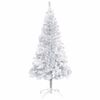 vidaXL K&uuml;nstlicher Weihnachtsbaum Beleuchtung & Kugeln Silber 120 cm