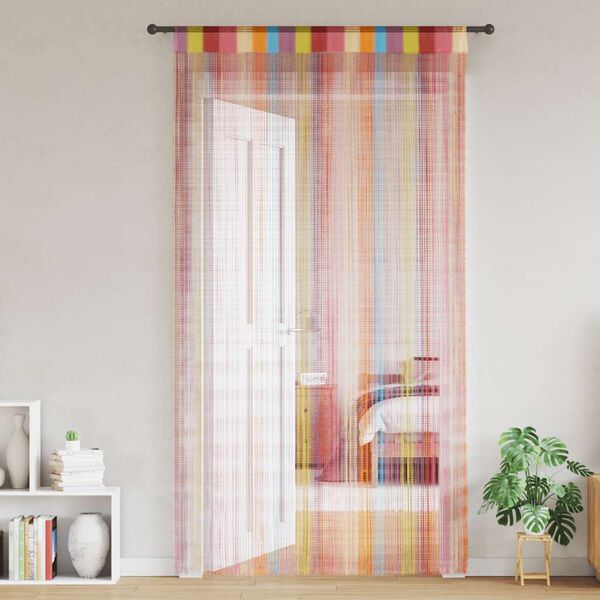 vidaXL Fadenvorh&auml;nge 2 Stk. Mehrfarbig 140x250 cm