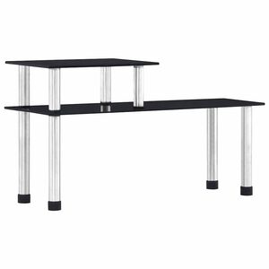 vidaXL K&uuml;chenregal Schwarz 45&times;16&times;26 cm Hartglas