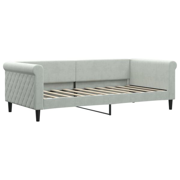 vidaXL Tagesbett Ausziehbar mit Schubladen Hellgrau 90x190 cm Samt