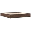vidaXL Bettgestell Braun Eichen-Optik 200x200 cm Holzwerkstoff Metall