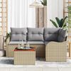 vidaXL Garten-Sofa-Set 5 pcs Beige Poly Rattan