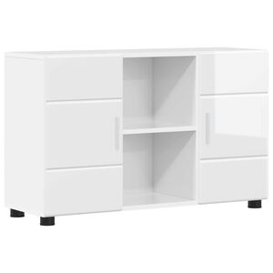vidaXL Sideboard FLORIN 88,5 x 30,5 x 55,5 cm Hochglanz Wei&szlig;