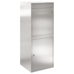 vidaXL Paketdrop-Box mit Speicher Silber 41 x 38 x 103 cm Edelstahl