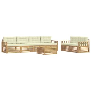 vidaXL Outdoor-Sofagarnitur 7 stk. Wei&szlig; und Creme Polyester