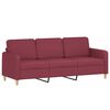vidaXL 3-Sitzer-Sofa mit Hocker Weinrot 180 cm Stoff