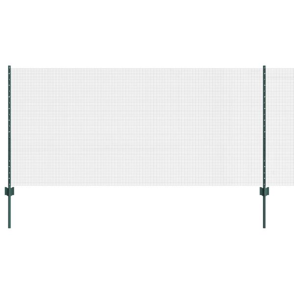 vidaXL Zaun mit Pfosten Gr&uuml;n 1 x 100 m Stahl und PVC
