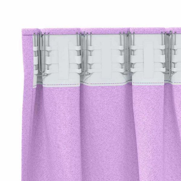 vidaXL Verdunkelungs-Vorh&auml;nge mit Ringen 2 pcs Lila 245 x 140 cm