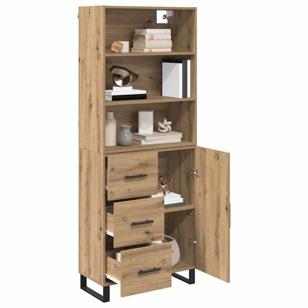 vidaXL Highboard Artisan-Eiche 69,5 x 34 x 180 cm Holzwerkstoff