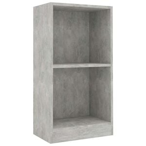 vidaXL B&uuml;cherregal Betongrau 40x24x75 cm Holzwerkstoff