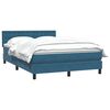 vidaXL Boxspringbett mit Matratze Dunkelblau 160x220 cm Samt