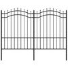 vidaXL Gartenzaun mit Speerspitze Schwarz 239 x 150 cm Pulverbeschichteter Stahl