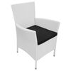 vidaXL 9-tlg. Garten-Essgruppe Poly Rattan Cremewei&szlig;