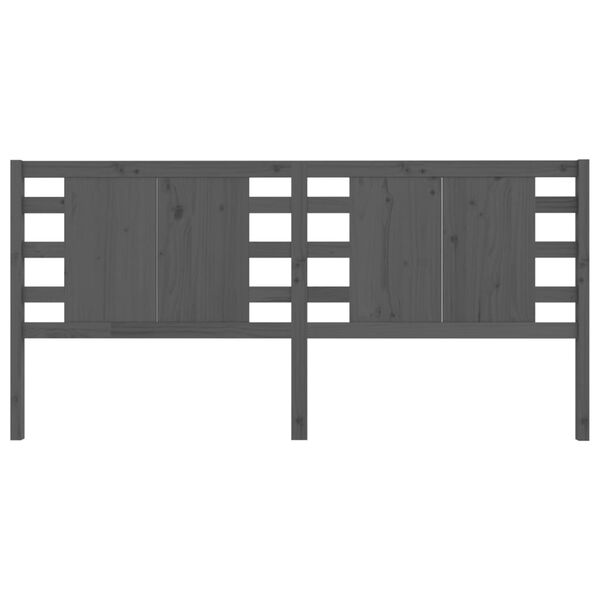 vidaXL Kopfteil Grau 146x4x100 cm Massivholz Kiefer