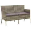vidaXL Gartensofa 3-Sitzer mit Kissen Grau Poly Rattan