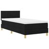 vidaXL Boxspringbett mit Matratze Schwarz 90 x 190 cm Stoff