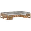 vidaXL Outdoor-Sofagarnitur mit Kissen 9 pcs Nat&uuml;rlich und Hellgrau