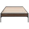 vidaXL Bettgestell Braun Eichen-Optik 100x200 cm Holzwerkstoff Metall