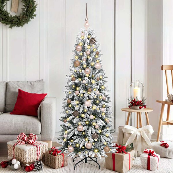 vidaXL K&uuml;nstlicher Weihnachtsbaum mit 150 LEDs mit St&auml;nder Wei&szlig; 150 cm