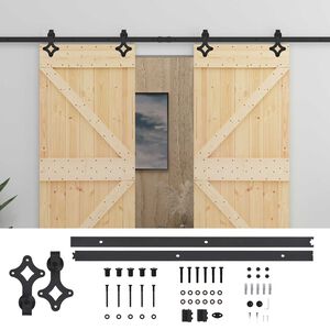 vidaXL Schiebet&uuml;r 2 stk. 100 x 210 cm Massives Kiefernholz
