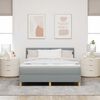 vidaXL Boxspringbett mit Matratze Hellgrau 140 x 190 cm Stoff