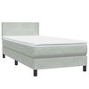 vidaXL Boxspringbett mit Matratze & LED Hellgrau 80x210 cm Samt