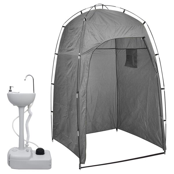 vidaXL Tragbarer Camping-Handwaschbecken mit Zelt 20 L