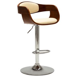 vidaXL Barhocker Cremewei&szlig; Bugholz und Kunstleder