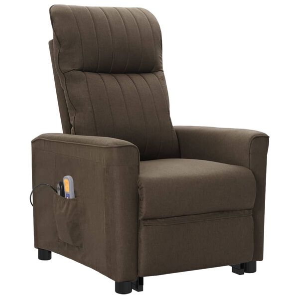 vidaXL Massagesessel mit Aufstehhilfe Braun Stoff
