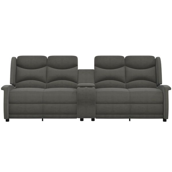 vidaXL Relaxsofa 4-Sitzer mit Getr&auml;nkehalter Dunkelgrau