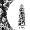 vidaXL K&uuml;nstlicher Weihnachtsbaum Schlank mit Schnee Gr&uuml;n 150 cm PVC