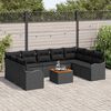vidaXL Gartensofa-set mit Speicher 10 pcs Schwarz Poly-Rattan