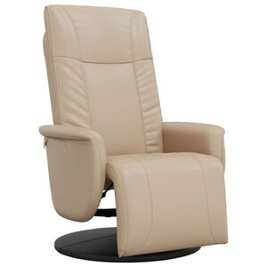 vidaXL Relaxsessel mit Fu&szlig;teil Cappuccino-Braun Kunstleder