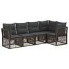 vidaXL Gartensofa-set 5 Stk. Grau Poly-Rattan