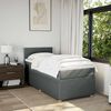 vidaXL Boxspringbett mit Matratze Dunkelgrau 90x200 cm Stoff