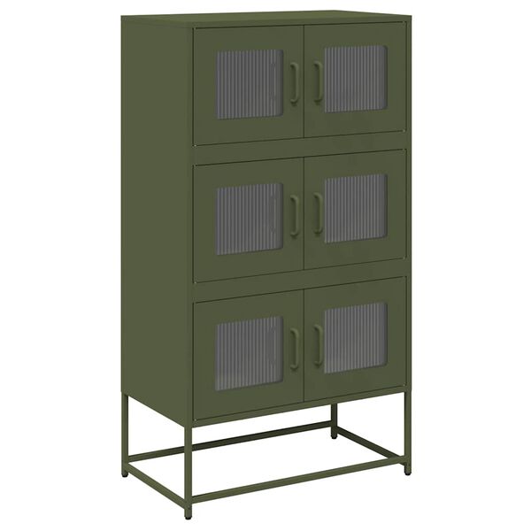 vidaXL Highboard Olivgr&uuml;n 68x39x123 cm Stahl