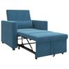 vidaXL Ausziehbare Schlafcouch Einzel Blau 90 x 165 x 87 cm Samt