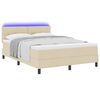 vidaXL Boxspringbett mit Matratze Creme 140 x 190 cm Stoff