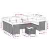 vidaXL 10-tlg. Garten-Sofagarnitur mit Kissen Grau Poly Rattan