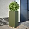 vidaXL Pflanzk&uuml;bel Olivgr&uuml;n Dreieckig 50x43x75 cm Stahl