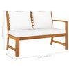 vidaXL 4-tlg. Garten-Lounge-Set mit Auflagen Creme Massivholz Akazie