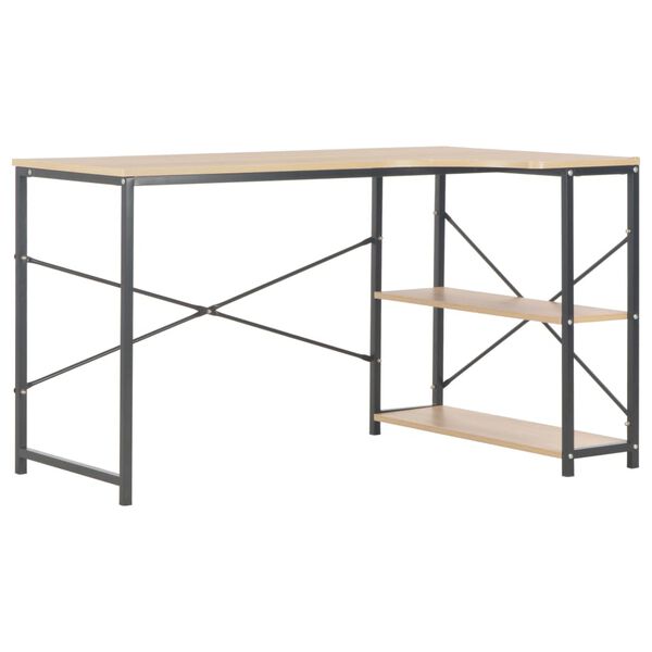 vidaXL Computertisch Schwarz und Eiche 120x72x70 cm