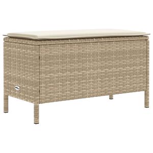 vidaXL Garten-Fu&szlig;hocker Beige und Creme 80 x 38 x 42 cm PE-Rattan