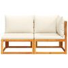 vidaXL Gartensofa mit Kissen 2-Sitzer Holz Akazie & Seil