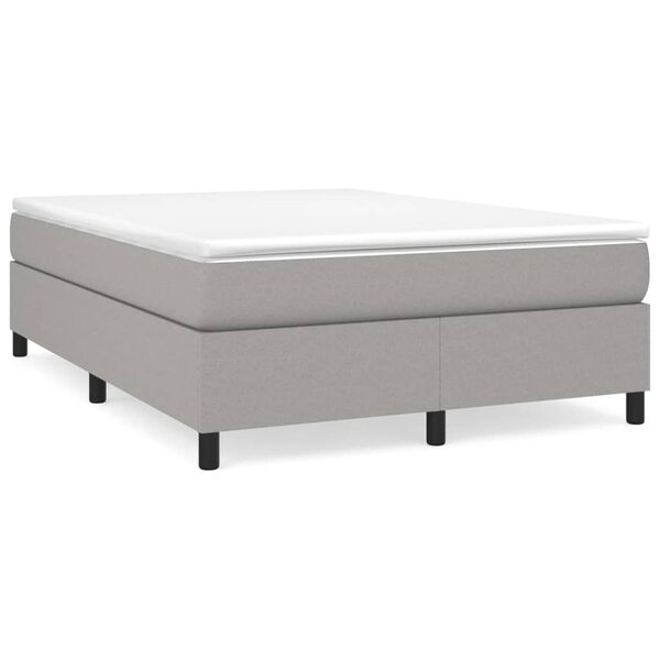 vidaXL Boxspringbett mit Matratze Hellgrau 140x190 cm Stoff