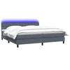 vidaXL Boxspringbett mit Matratze & LED Dunkelgrau 180x220 cm Samt